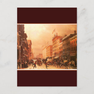 Vintage New Yorker Feuerwehrmänner Postkarte