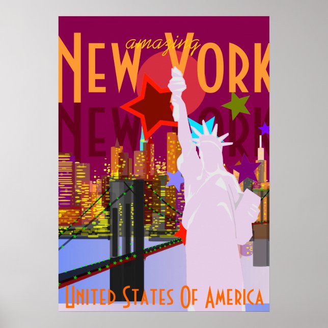 Vintage New Yorker Reise Poster (Vorne)