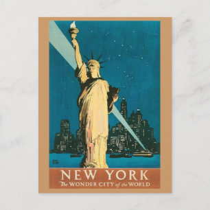 Vintage New Yorker Reisewerbung Postkarte
