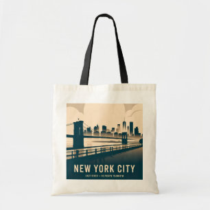 Vintage New Yorker Stadtbild Manhattan Skyline Min Tragetasche