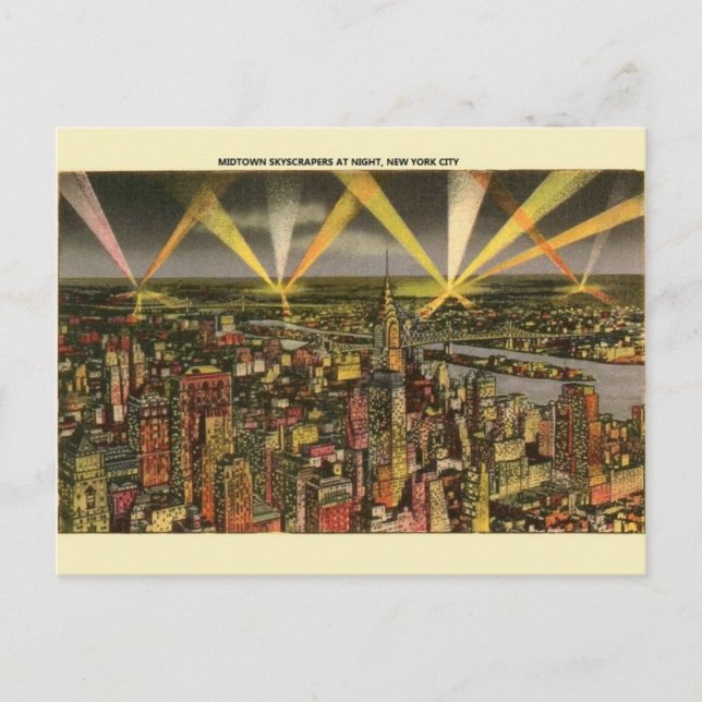 Vintage New Yorker Wolkenkratzer Postkarte (Vorderseite)