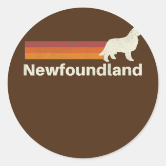 Vintage Newfoundland Retro Mom Dad Dog Runder Aufkleber