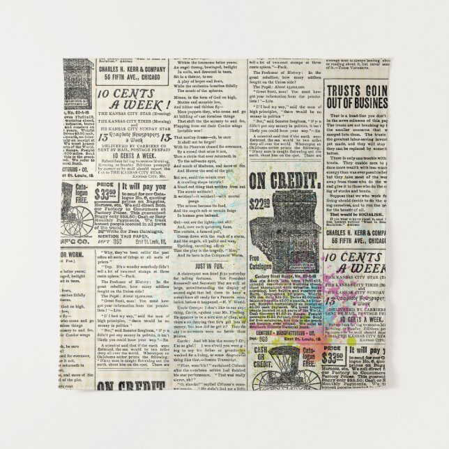 Vintage newspaper advertising wandteppich (Vorderseite)