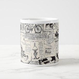 Vintage Newspaper  Jumbo-Tasse