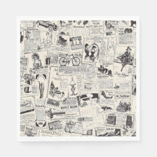 Vintage Newspaper Serviette