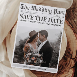 Vintage Newspaper Unique Save The Date