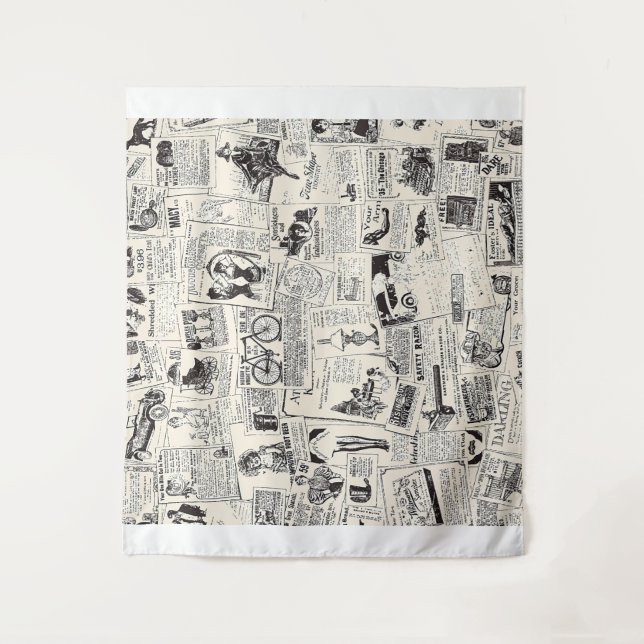 Vintage Newspaper Wandteppich (Vorderseite)