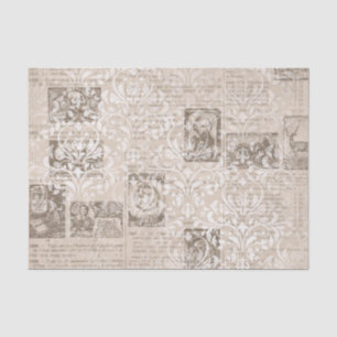Vintage Newsprint Collage Seidenpapier