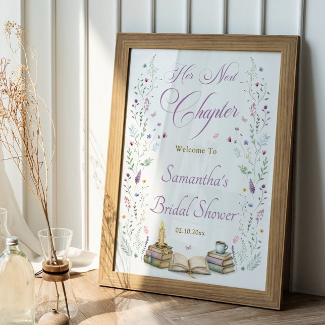 Vintage Next Chapter Bridal Shower Welcome  Poster (Von Creator hochgeladen)