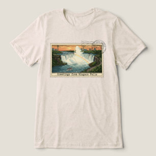Vintage Niagara Falls Briefmarke Tri-Blend Shirt