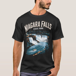 Vintage Niagara Falls State Park Boot Wasserfall T-Shirt