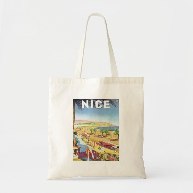 Vintage Nice France Tote Bag Tragetasche (Vorne)
