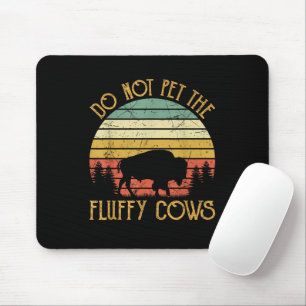 Vintage Nicht Die Fluffigen Kühe Streicheln Retro Mousepad