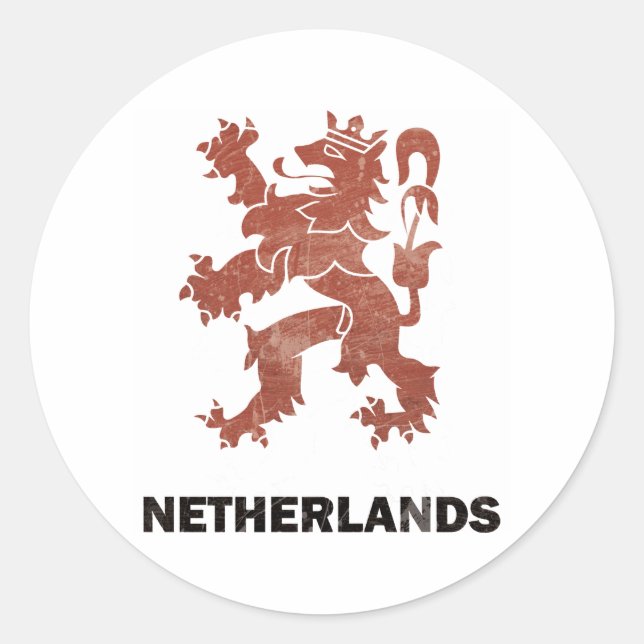 Vintage Niederlande Runder Aufkleber (Vorderseite)