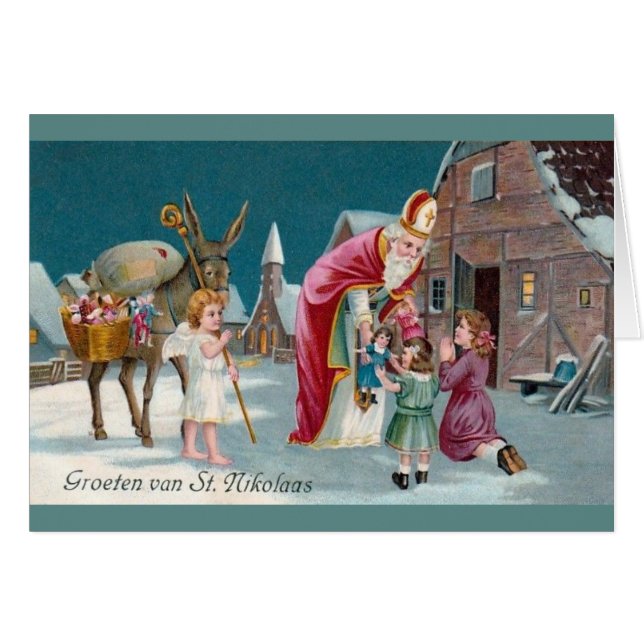 Vintage niederländische Heiliges Nikolaas (Vorderseite (Horizontal))
