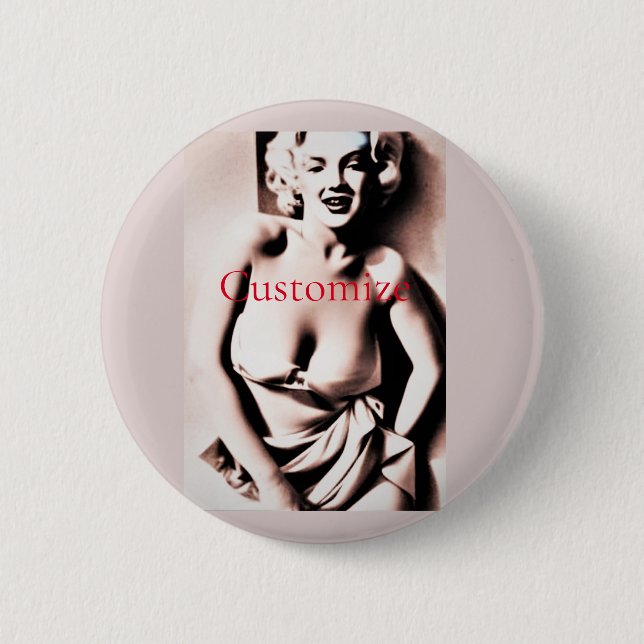 Vintage Niedliche Blonde Thunder_Cove Button (Vorderseite)