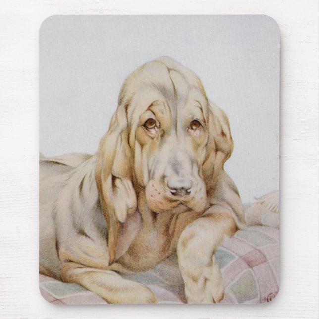 Vintage Niedliche Bluthunde, Welpenhunde von EJ De Mousepad (Vorne)
