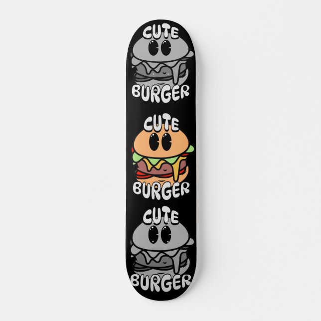 Vintage niedliche Burgerbande Skateboard (Vorne)
