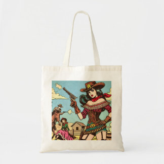 Vintage Niedliche Cowgirl-Comicen Tragetasche