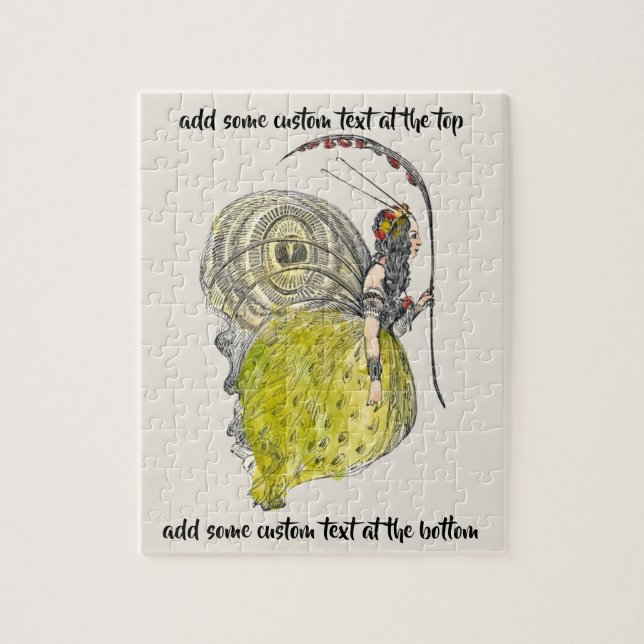 Vintage Niedliche Fantasy Butterfly Fairy mit Flüg (Vertikal)