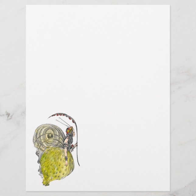 Vintage Niedliche Fantasy Butterfly Fairy mit Flüg Flyer (Vorne)