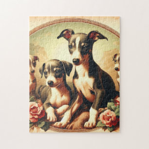 Vintage Niedliche Greyhound-Malerei