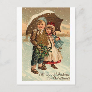 Vintage Niedliche Kinder Weihnachten Postkarte