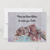 Vintage Niedliche Kitten Brunnen Card