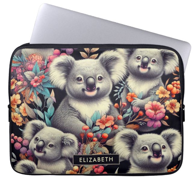 Vintage Niedliche Koala-Malerei Laptopschutzhülle (Vorderseite)