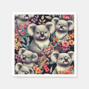 Vintage Niedliche Koala-Malerei Serviette