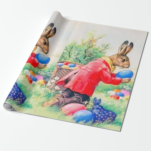 Vintage Niedliche Ostereier Geschenkpapier (Ungerollt)