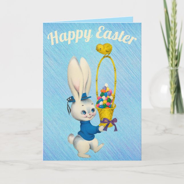 Vintage Niedliche Ostersonntagskarte Feiertagskarte (Vorderseite)