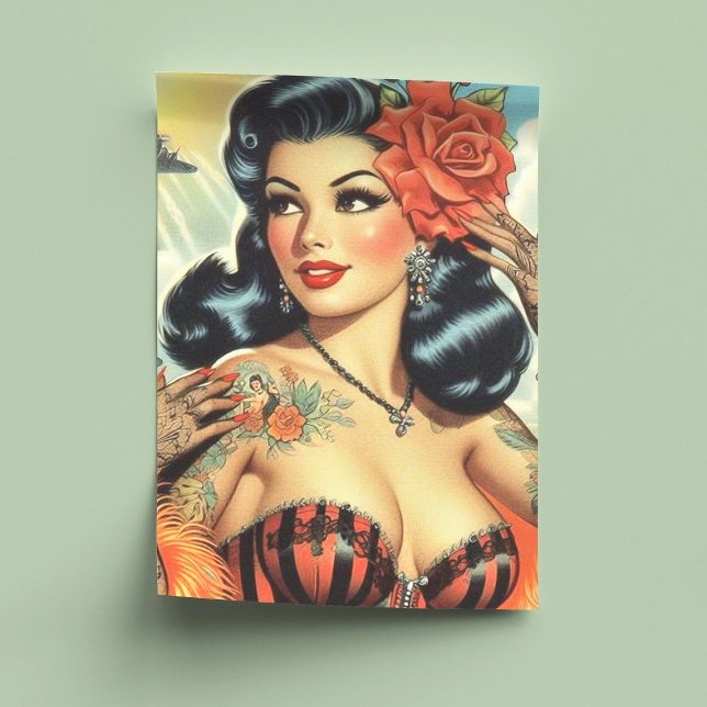 Vintage Niedliche Tattoo Girl Seidenpapier (Von Creator hochgeladen)