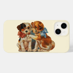 Vintage Niedliche Valentinin-Liebe, zwei Hunde Mut Case-Mate iPhone Hülle