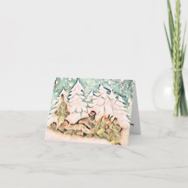 Vintage Niedliche Weihnachtskatze Karte