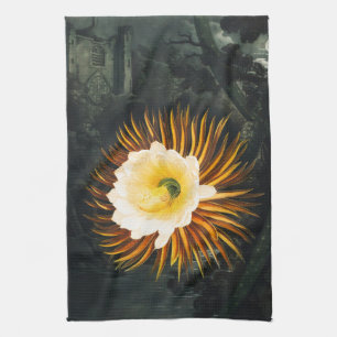 Vintage Night-Blowing Cereus Gothic-Kunst Geschirrtuch