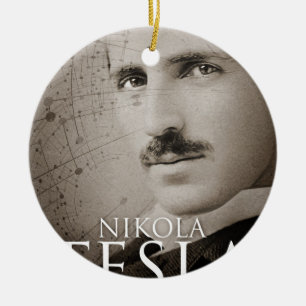 Vintage Nikola Tesla Foto Keramikornament