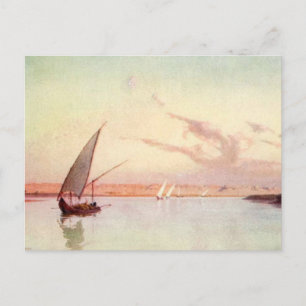 Vintage Nil Fluss Meer Ozean Segelboot Talbot Kell Postkarte