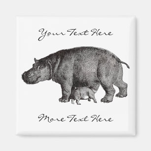 Vintage Nilpferd-Magnet Magnet
