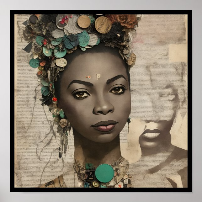 vintage nina collage deco 4 poster (Vorne)