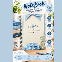 Vintage Nivea Literatur Notizbuch | Blaue Blumen