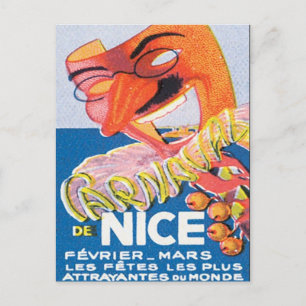 Vintage Nizza Frankreich März Postkarte