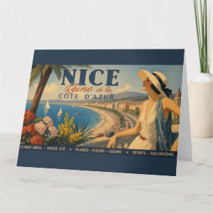 Vintage Nizza Reine Côte d'Azur Karte