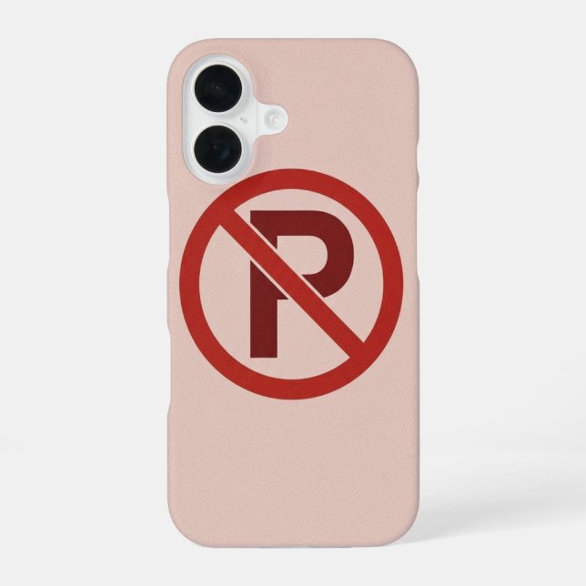 Vintage No Parking Symbol iPhone 16 Hülle (Rückseite)