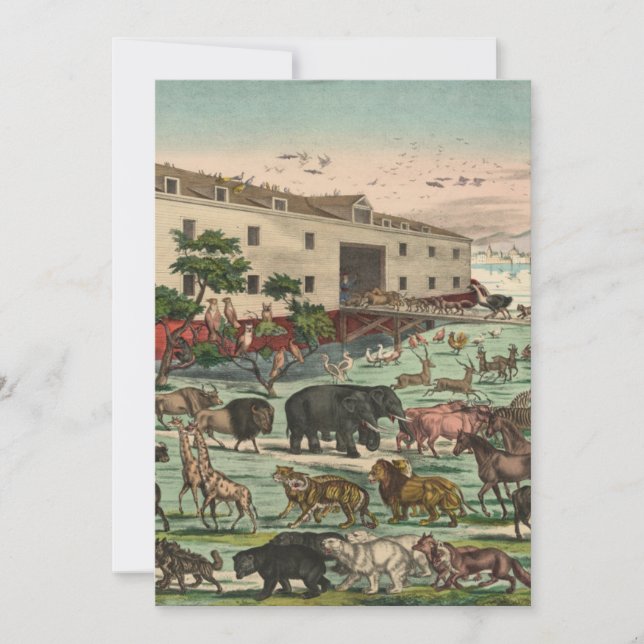 Vintage Noah Feiertagskarte (Vorderseite)