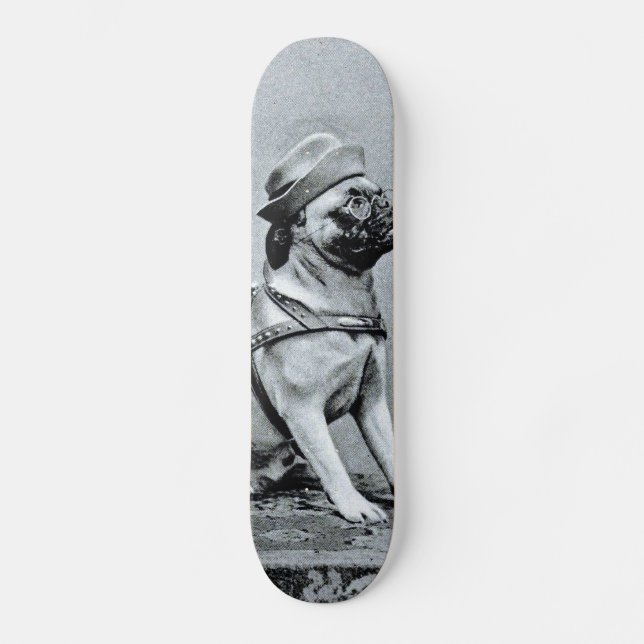 Vintage noble Mops-Fotografie Skateboard (Vorderseite)