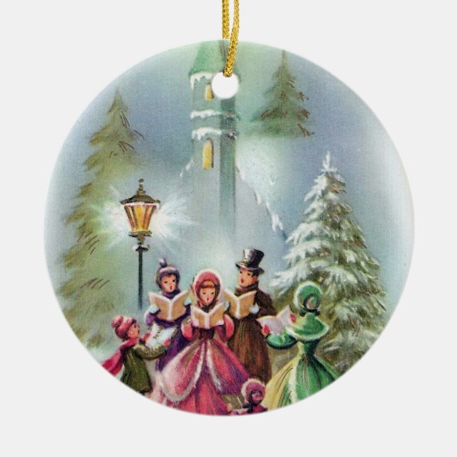 Vintage Noël caroleurs ornement d'arbre (Devant)