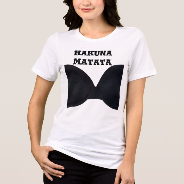 Vintage noir Hakuna Matata Designer Bra Tshirt (Recto)