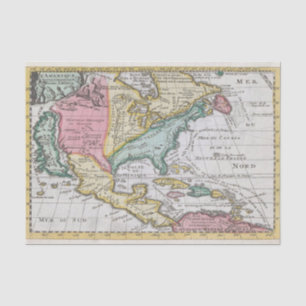 Vintage Nordamerika Karte Karte von Nordamerika Seidenpapier