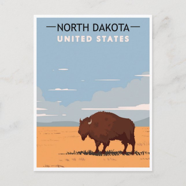 Vintage norddakota Werbespots von Postkarte (Vorderseite)